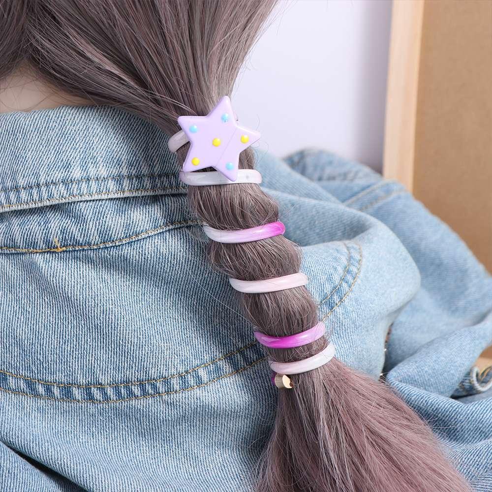 Candy Color Telephone Line Hair Rope Elastic Spiral Coil Hair Rope Cute Rainbow Hair Ring  Daily
