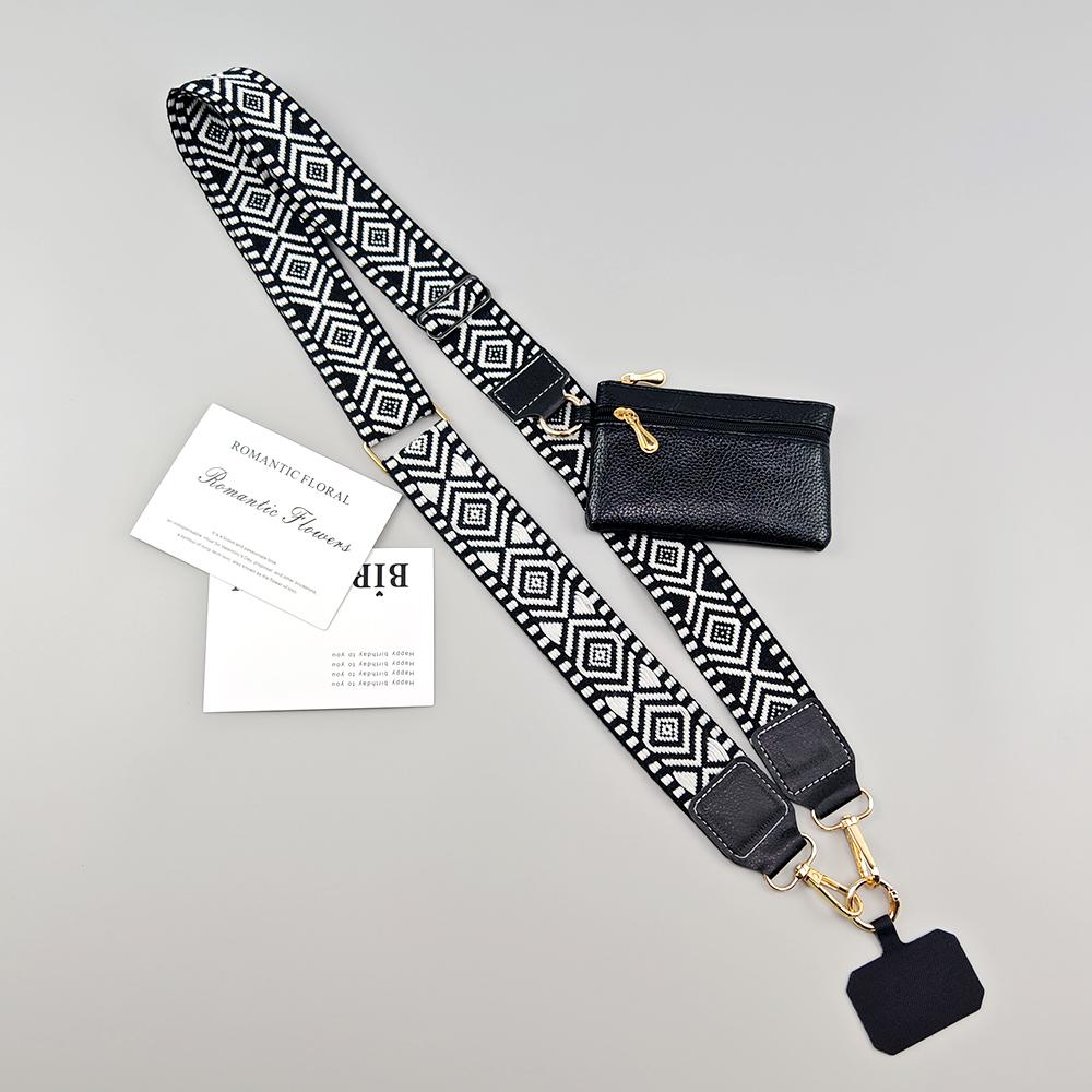 Adjustable Crossbody Mobile Phone Lanyard Strap Anti-lost Cell Phone Case Pendant With Zippered Wallet Card Gasket Coin Purse