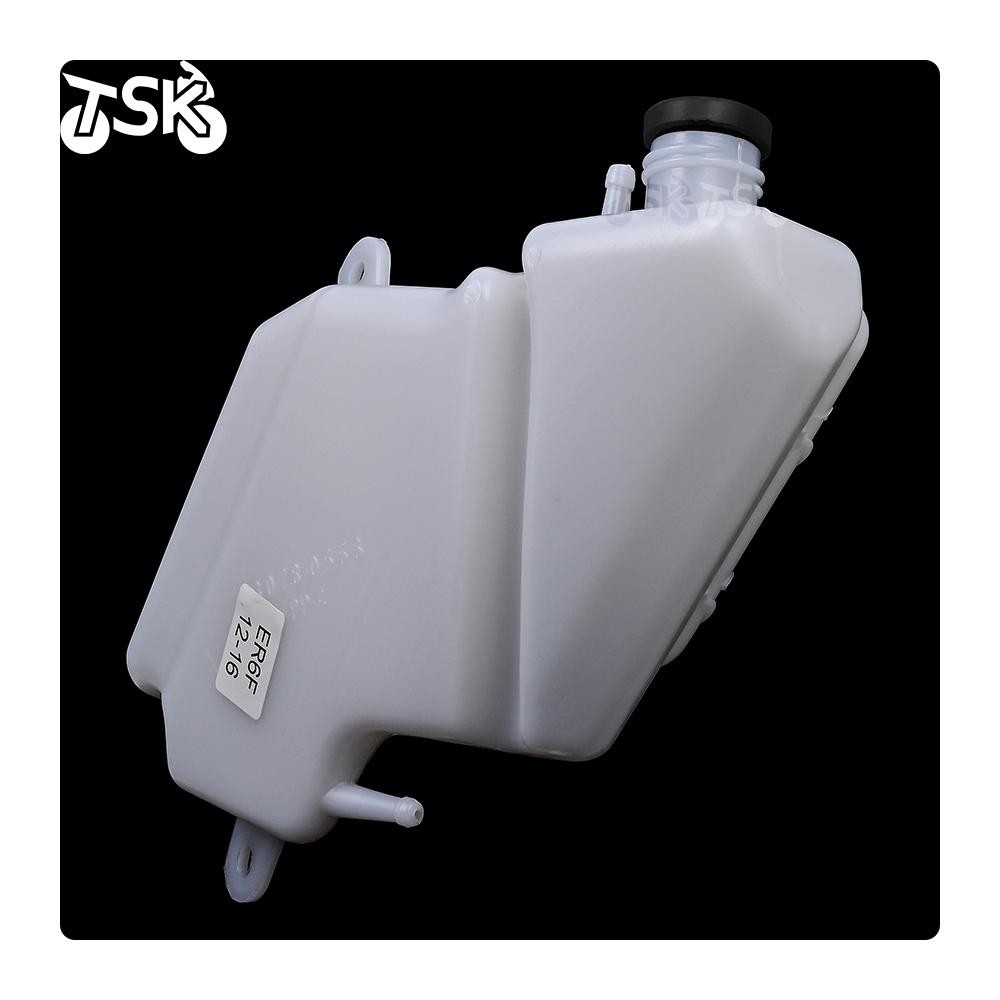 Complete Coolant Reservoir Tank with Cap for Kawasaki Ninja 650 ER-6F 2012-2016 OEM Replacement PP Plastic Expansion Bottle