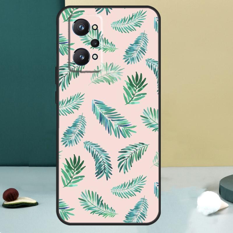 Monstera Leaves Palm Tree Flowers For Realme GT 7 Pro GT 5 6 6T C67 C61 C55 C53 C51 C21Y C25S C75 10 11 12 13 14 Pro Plus Case