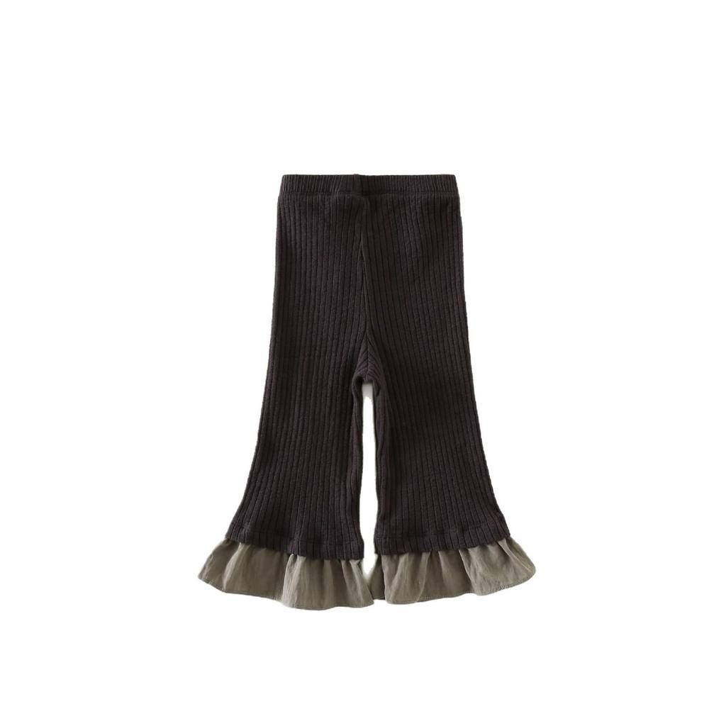 2025 Autumn Girls' Flare Pants: Skin-friendly, Comfortable, Lace Leggings for Kids