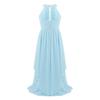 Kids Girls Sequined Neckline Chiffon Girls Flower Dress Junior Wedding Dance Party Graduation Gowns