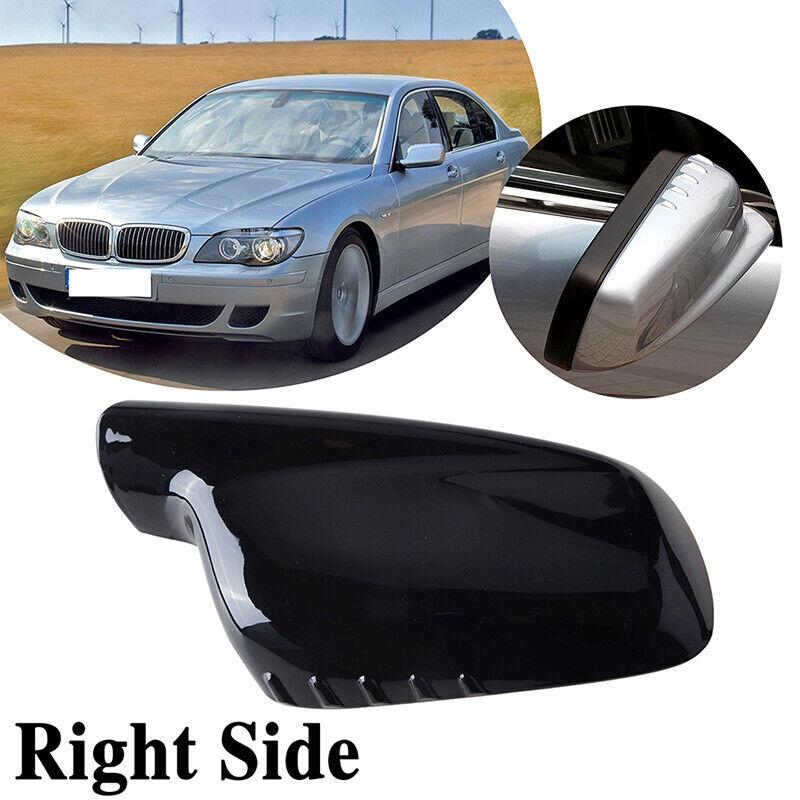 1PC Right RH Side Mirror Cover Cap For BMW E46 E65 750Li 325Ci 330Ci Gloss Black