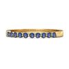 Blue Sapphire Half Eternity Design Band Ring - 925 Sterling Silver Gold Vermeil