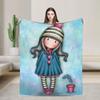 Cute S-Santorod Girl Cartoon Wool Blankets  Custom Throw Blanket for  Sofa Bedding Lounge 200x150cm Bedspreads