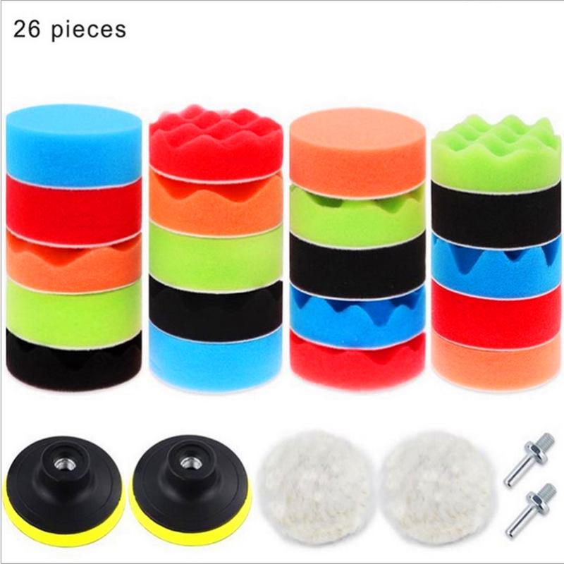 Car Detailing Sponge Polishing Wheel Set - Flat & Wave Sanding Discs