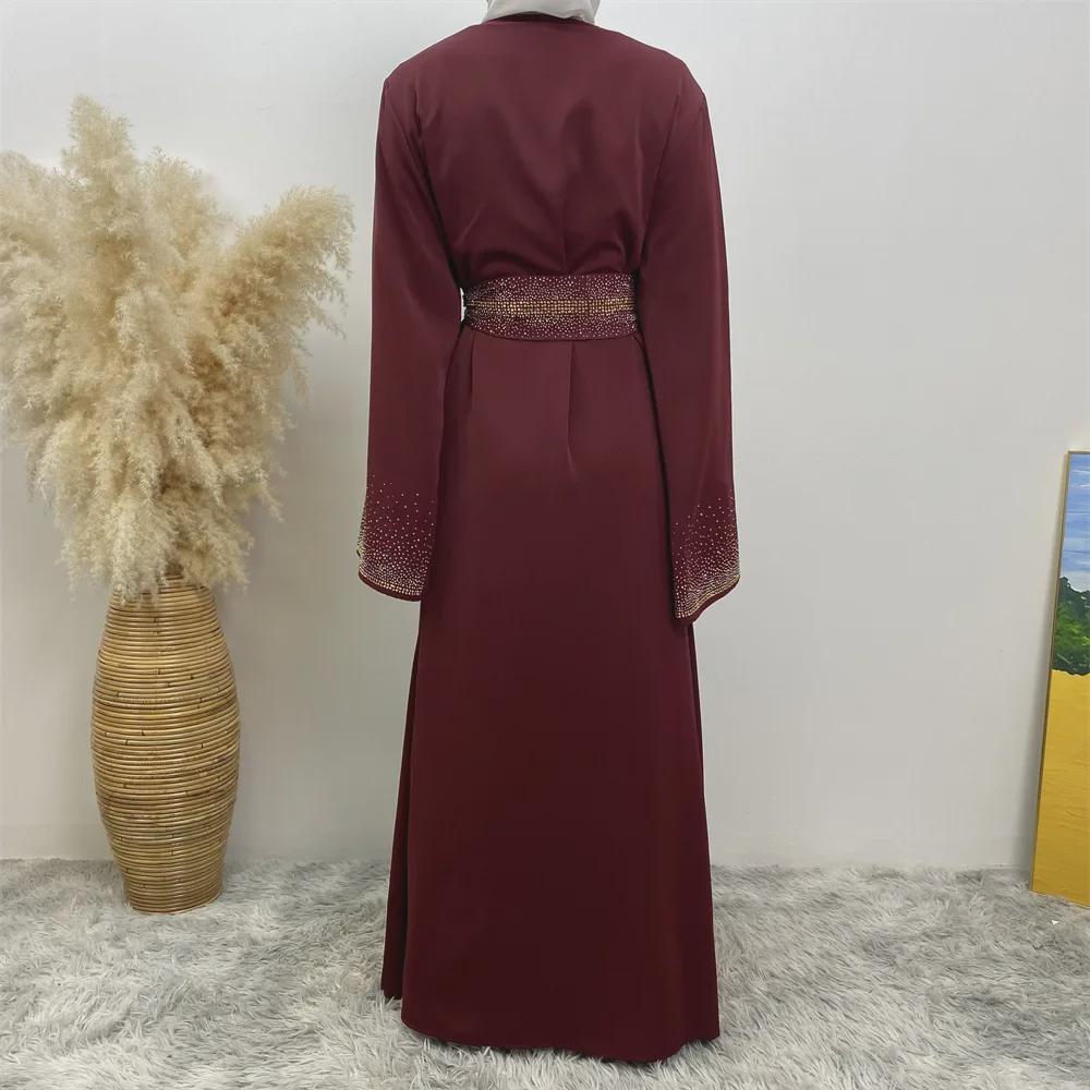 Dubai Hot Sale: Diamond Lace-Up Cardigan Dress with Pocket 2010