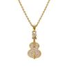 Elegant Titanium Steel Violin Necklace for Women with Zircon Stones - Versatile Fashion Jewelry