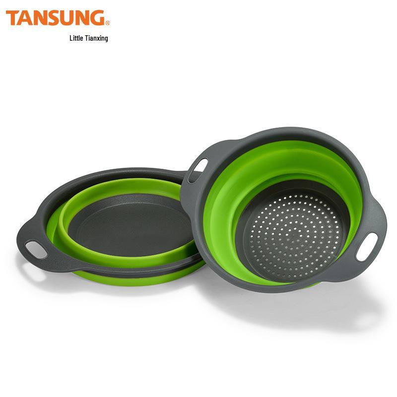 Retractable Double-Layer Colander & Fruit Basket: Space-Saving Kitchen Vegetable Wash Basket