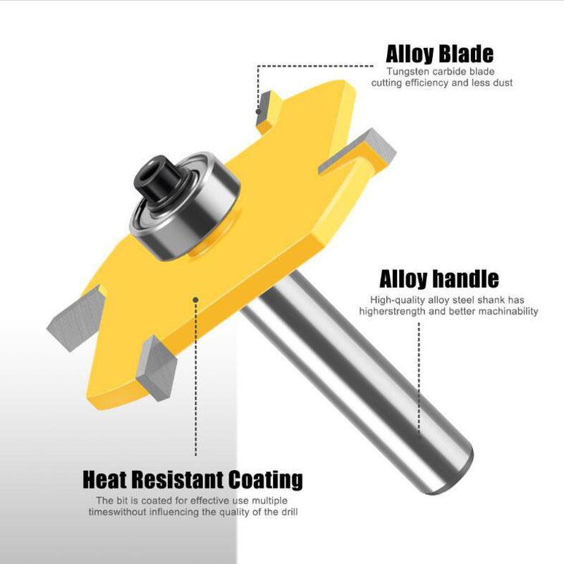 Z4 T TYPE SLOTTING BIT 8mm Shank Cutter Industrial Grade Rabbeting Bit Woodworking Tool Router Bits