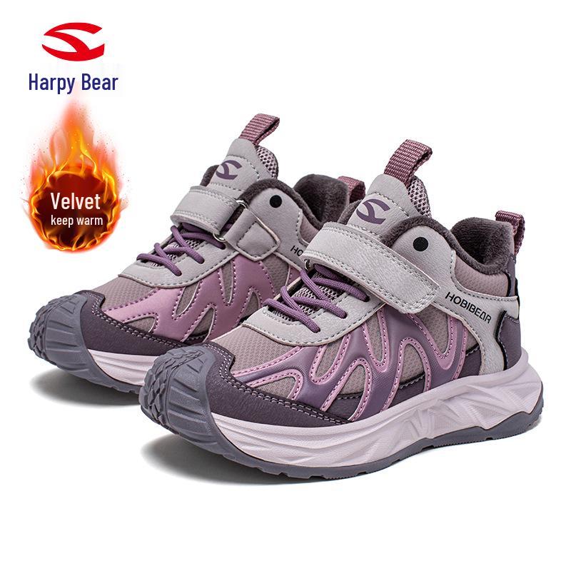 

Habi Bear Fleece-lined Boys and Girls Winter Warm Sports Shoes for Outdoor Casual Wear 30 светло-фиолетовый