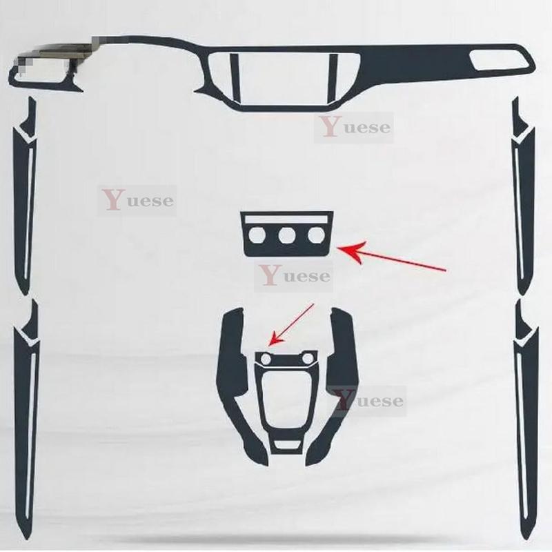 Pro Volkswagen T-Roc - Průhledná TPU ochranná fólie na středovou konzoli interiéru vozu Nálepka proti poškrábání