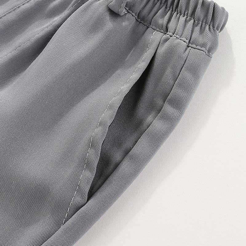 Elastic Waist Wrinkle Resistant Solid Casual Suit Long Pants For Kids And Teenagers