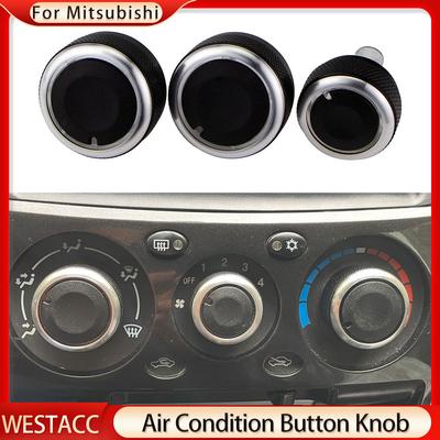 3Pcs/set Aluminum Alloy Car Air Conditioning AC Knob Heater Switch Button Knobs for Mitsubishi Triton 2006 - 2014