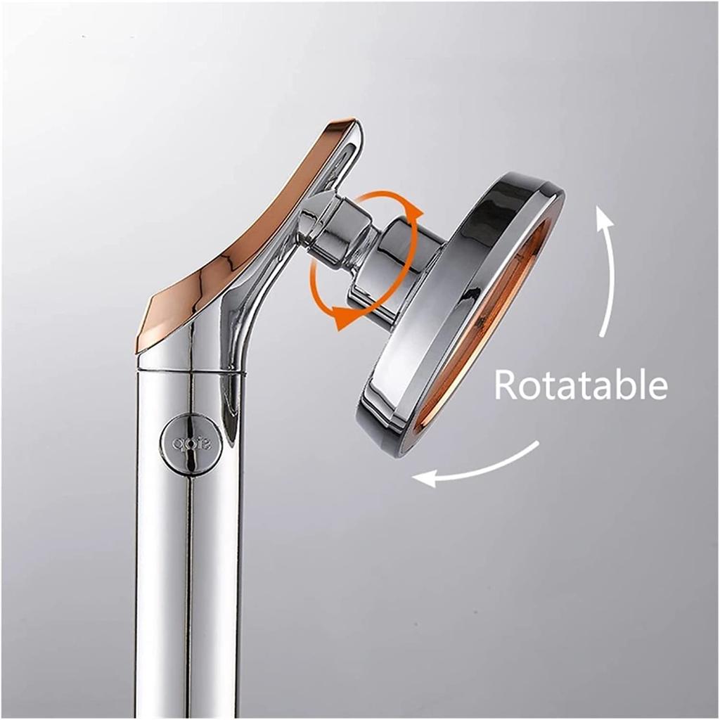 Rainfall Shower Head,360 Degrees Rotated Water Saving , High Pressure Shower Head with One-Key Water Stop,Bathroom Accessories