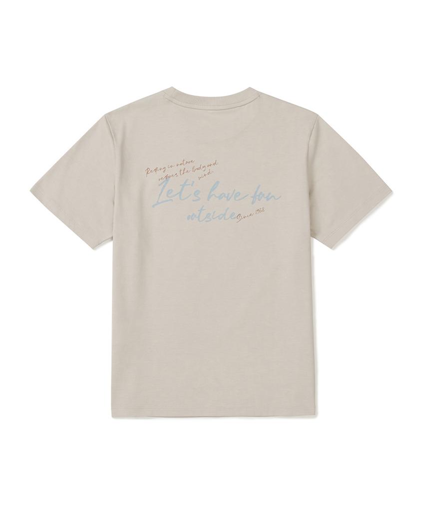 SNOWPEAK APPAREL Askin Women'S Lettering Short Sleeve T-Shirt (S25Mwfts85) Sand Beige
