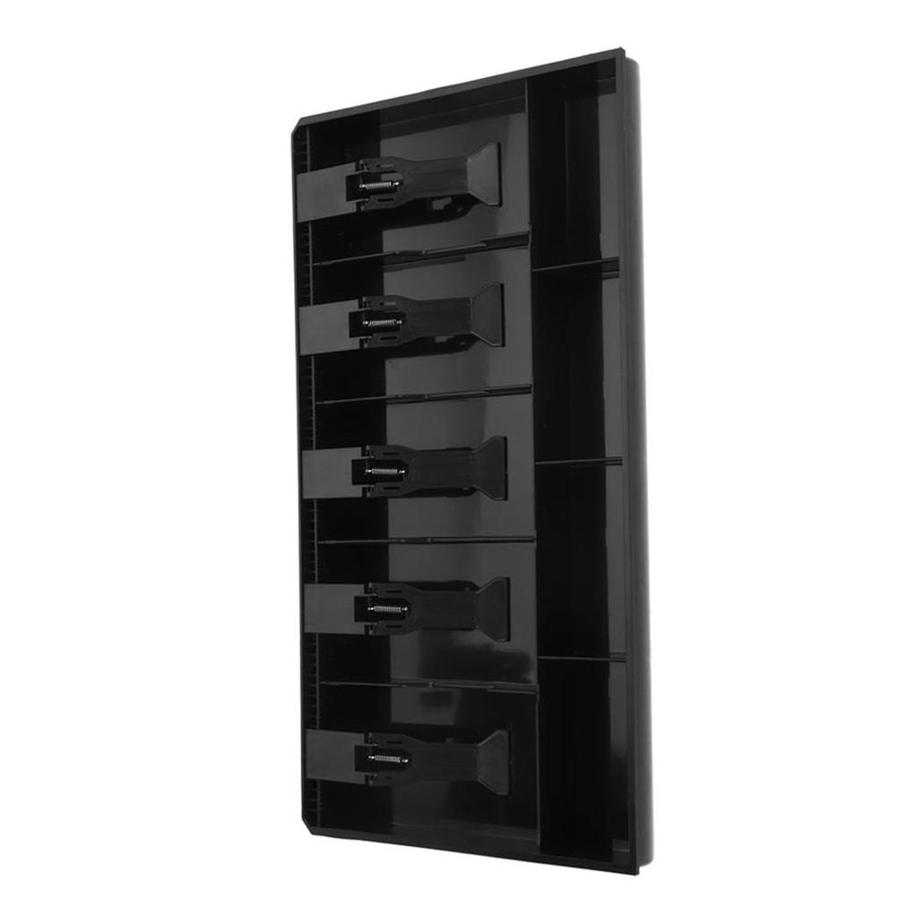 Five Grids Cash Drawer Register Insert Coin Tray Cashier Tidy Storage Safe Box (Black)