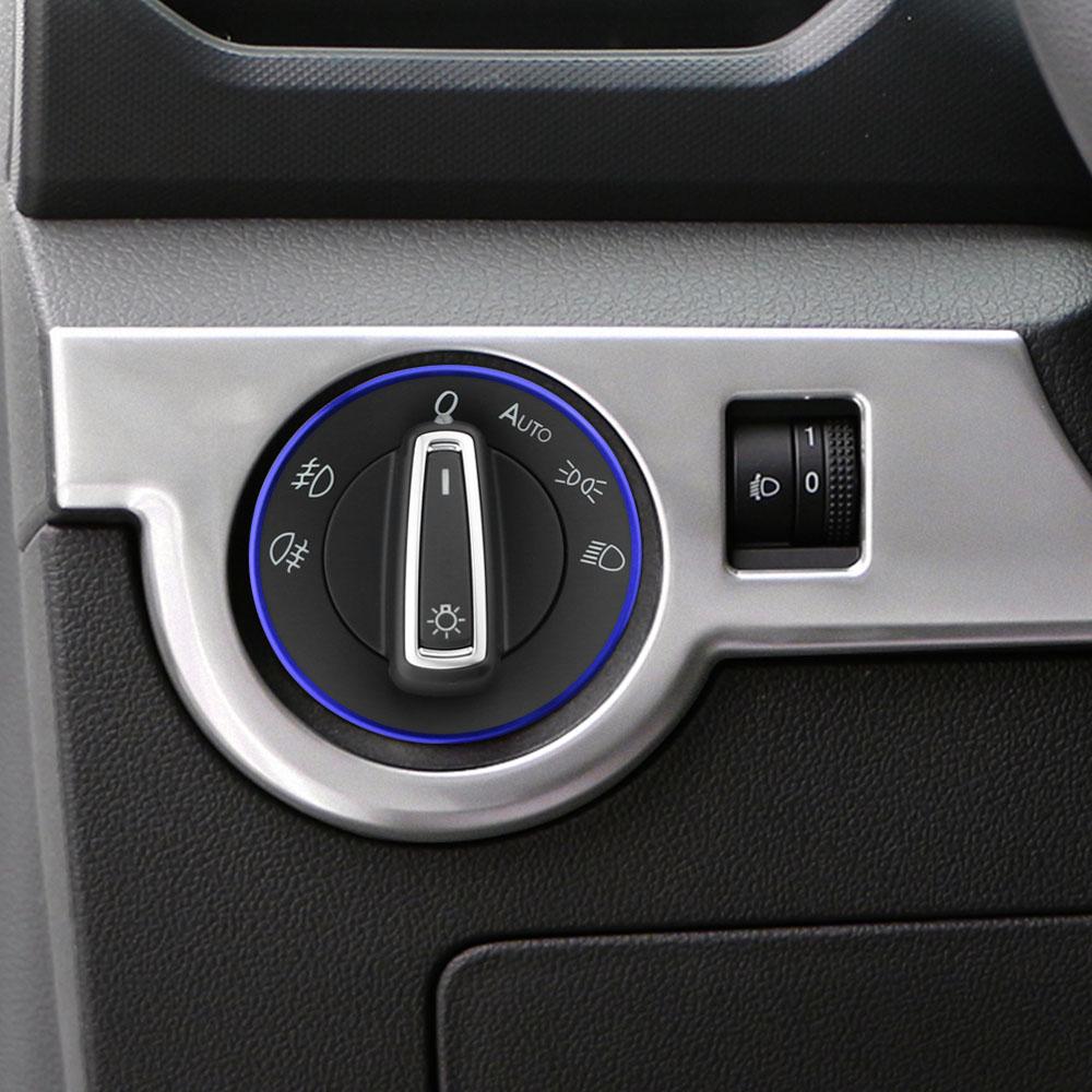 Car Headlight Switch Trim Frame Ring Knob Ring Trim Cover for VW Tiguan Golf Jetta MK5 MK6 Passat B6 B7 CC Touran Tiquan
