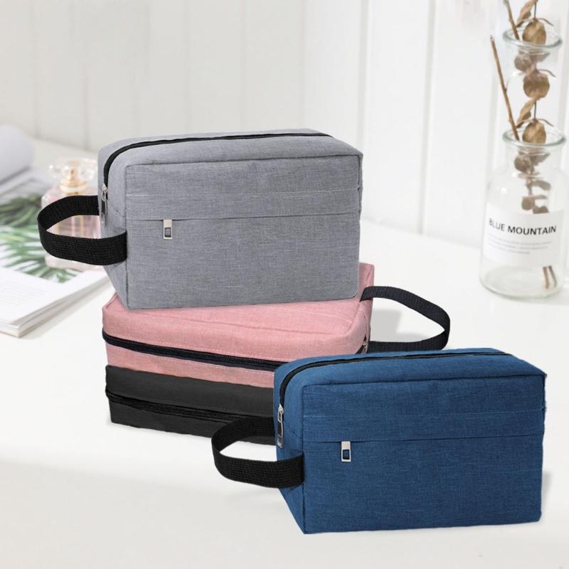 Large Thickened Water Resistant Fabric Cosmetic Organizers Pouches For Travel Toiletries Camera Digital Accessories Storage