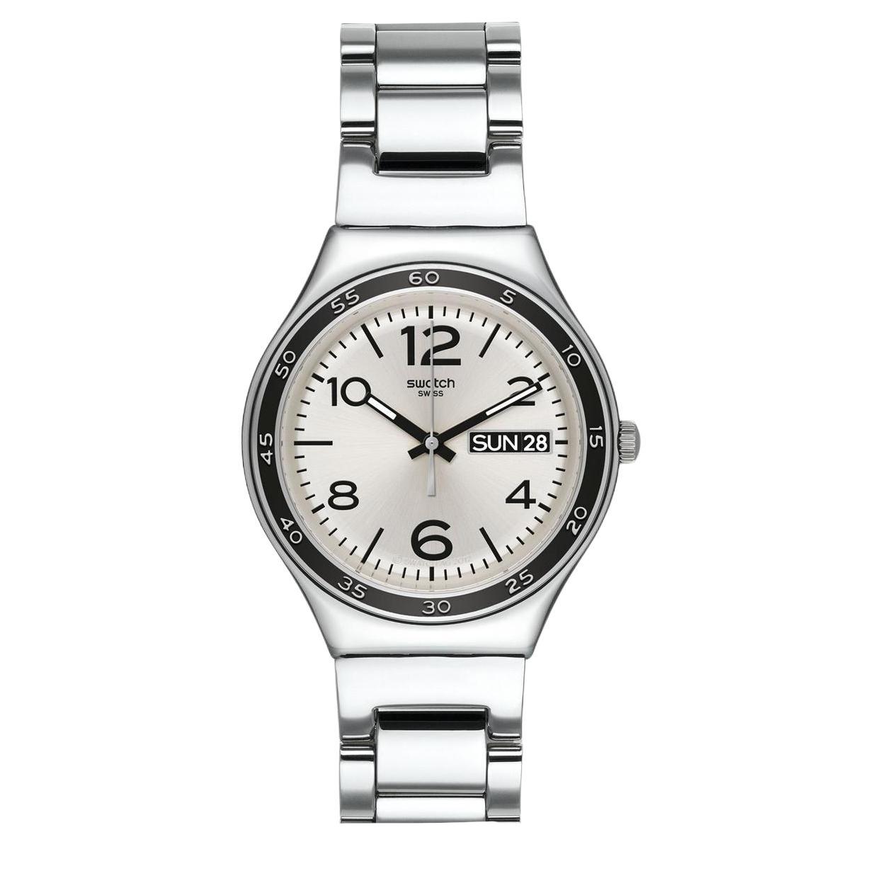 

SWATCH Quartz Movement 30m Water Resistance Men s Watches Watch 43mm Silver Dial Stainless Steel Watchband YGS766G Silver Dial