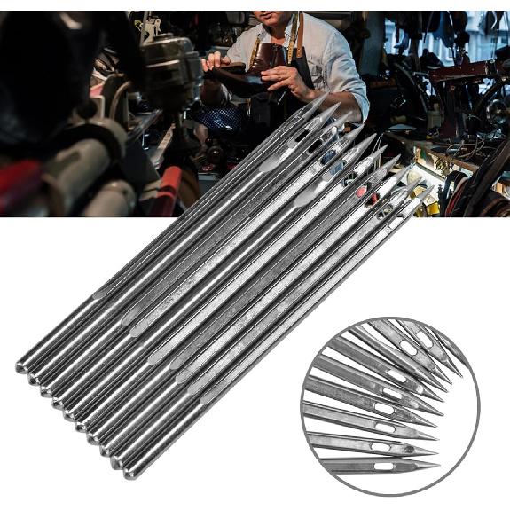 Shoe Repairing Machine Needle, Hand Shoes Repair Tool Accessory Leather Cobbler Sewing Needles Small Heavy Duty Replacements Spare Parts Silver