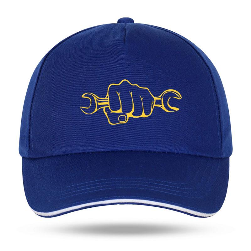 New Unisex Women Fashion Mechanic Holding A Wrench Funny Baseball Caps for Hip Hop Cotton Trucker Cap Bone Dad Hats