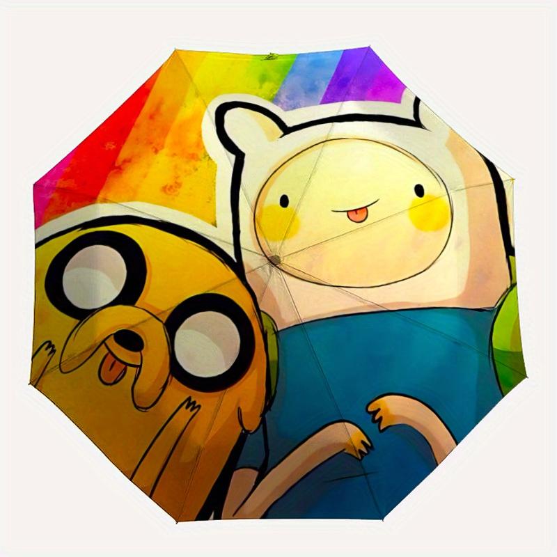 

Adventure Time Friendship Automatic Open/Close Umbrella Compact Travel Umbrella, 8 Rib Heavy Duty Construction, Ideal Gift, 105