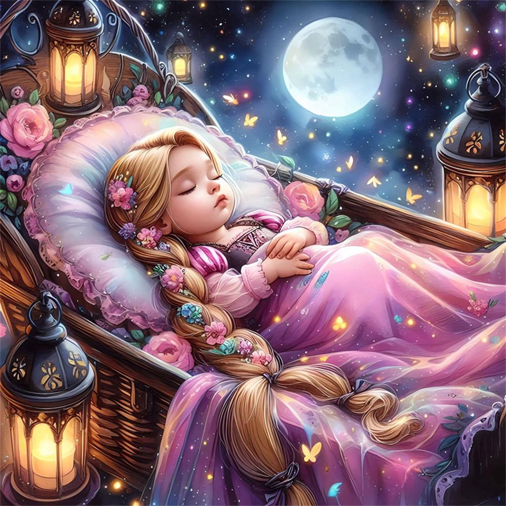 Disney Cartoon 5D Diamond Painting Full of Diamonds DIY Hand-applied Diamond Painting Princess Series Decorative Painting Kit