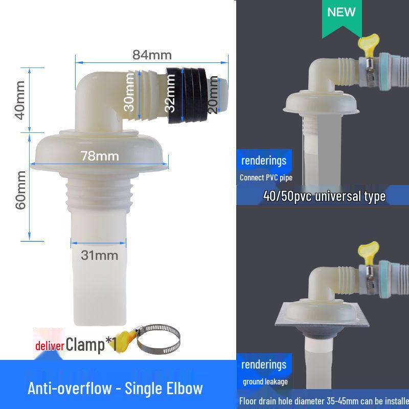 Connettore di Scarico a Tre Vie per Lavatrice con Anti-Riflusso