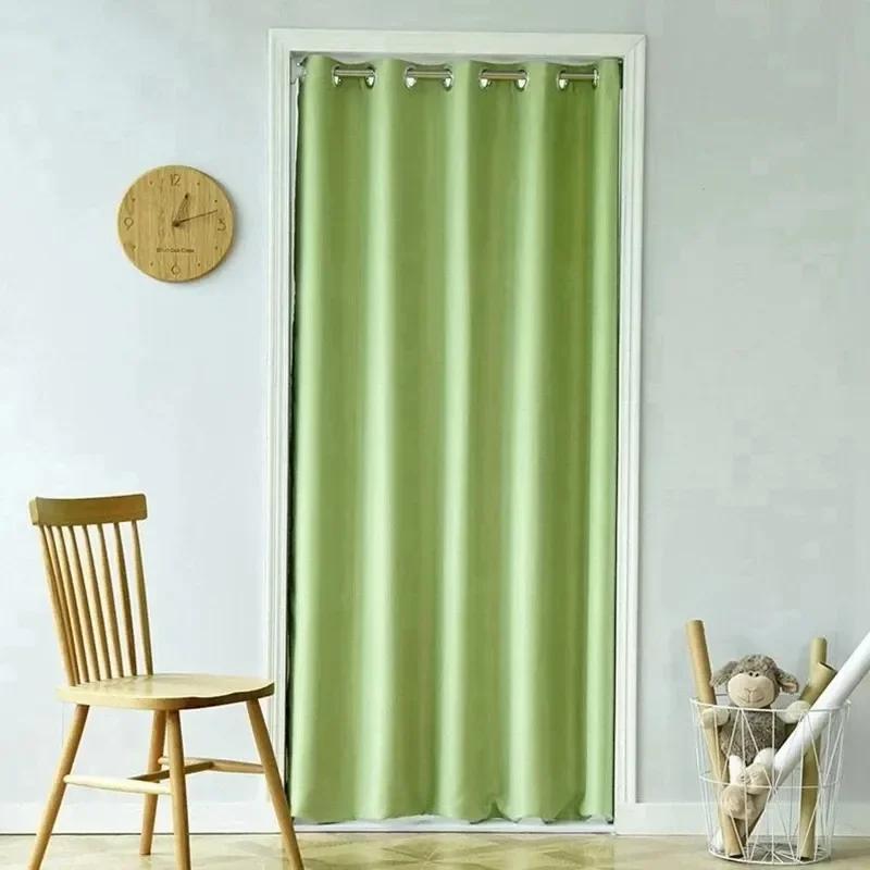 Grommet Top Curtain Window Treatments Doorway Decoration Pure Color Drapre for Doors