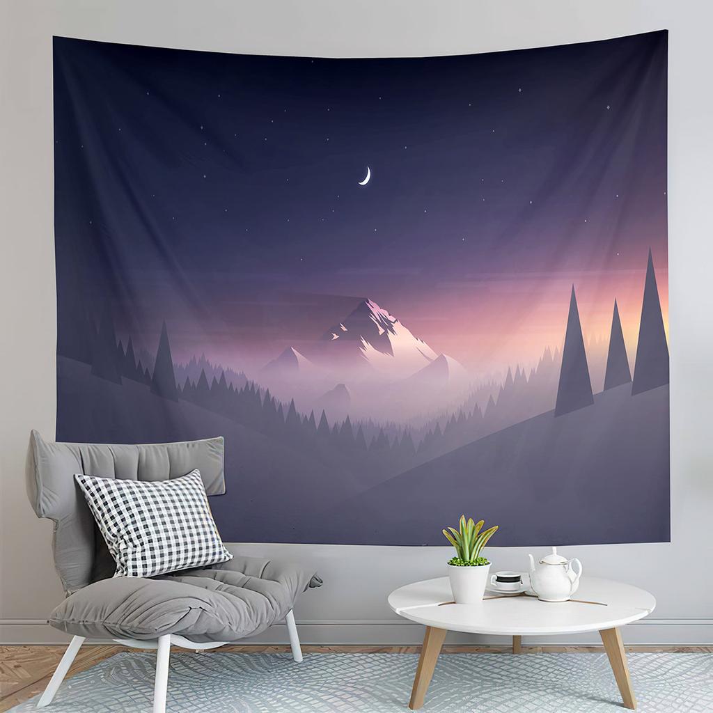 Abstract Sunset Landscape Tapestry Nature Scenery Tapestry Minimalism Style Tapestry Home Living Room Bedroom Wall Tapestries