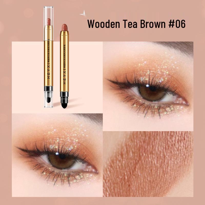 HEYXI Han Yuanyi Smudge-proof Highlighting Eyeshadow Stick - Brightening Under-eye Pen with Fine Shimmer, Double-ended for Easy Eye Makeup