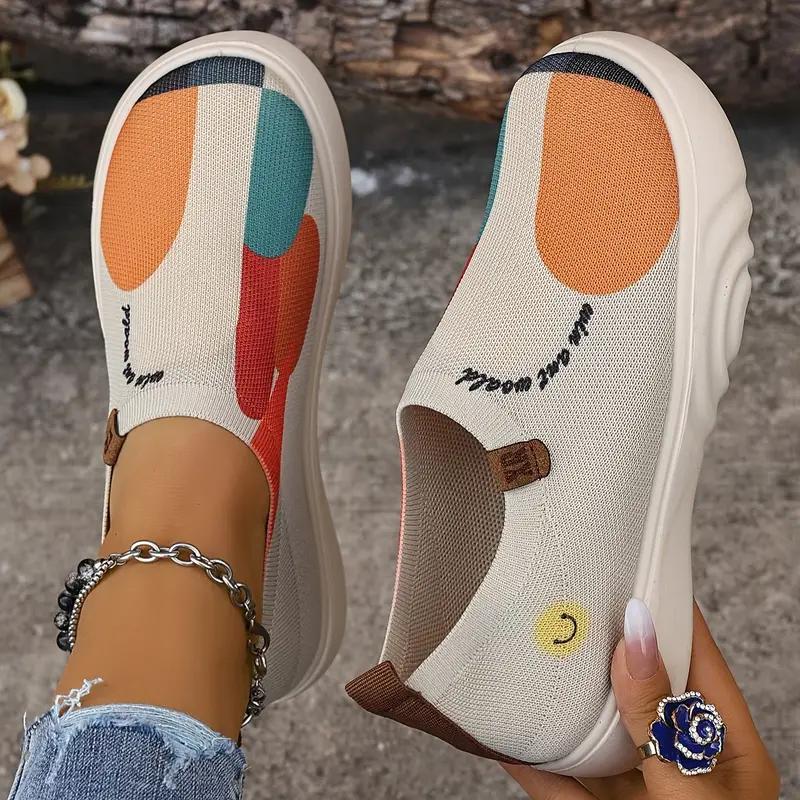 Women'S Slip-On Sneakers New Thick-soled Painted Casual Shoes, and Women's Flat Shoes