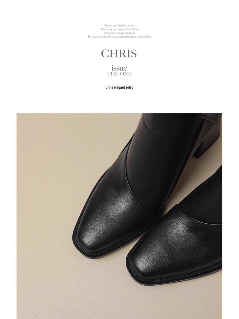 Women's Vintage Brown Chunky Heel Ankle Boots, 2025 Autumn/Winter Martin Style with Back Zipper High Heel.