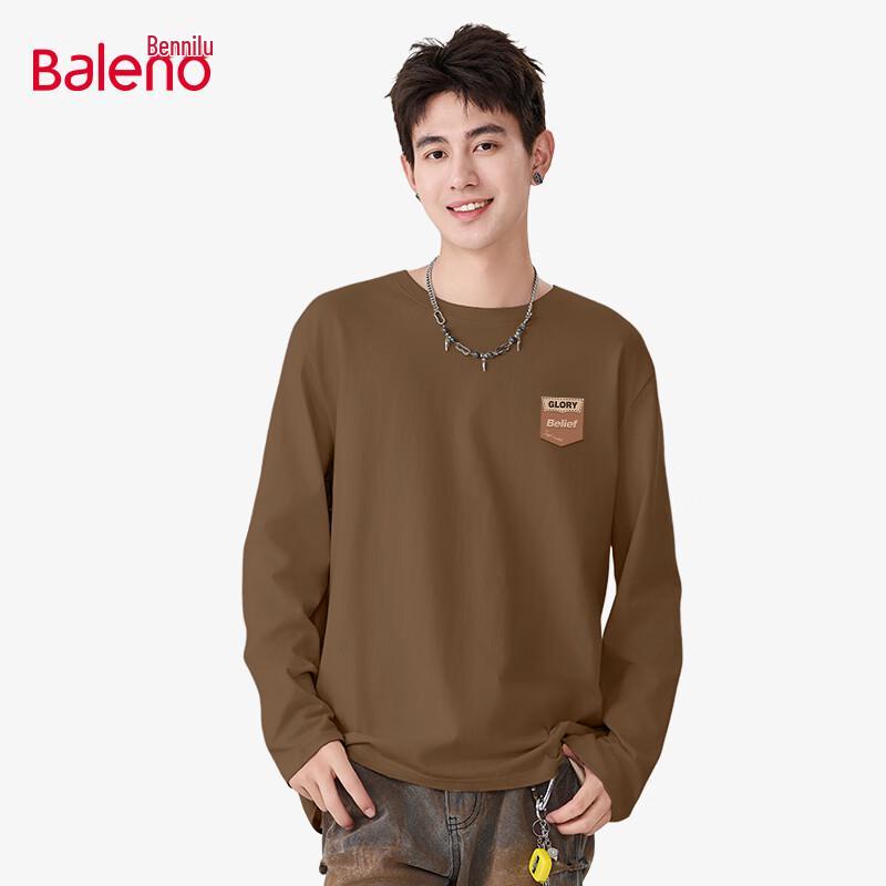 Baleno Men's 220G Heavyweight Cotton Long Sleeve T-Shirt