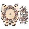 135Pcs Cat-shaped Wooden Jigsaw Puzzle Unique Irregular Puzzle Pieces Game Birthday Xmas Gifts for Cat Lovers Home Decorations