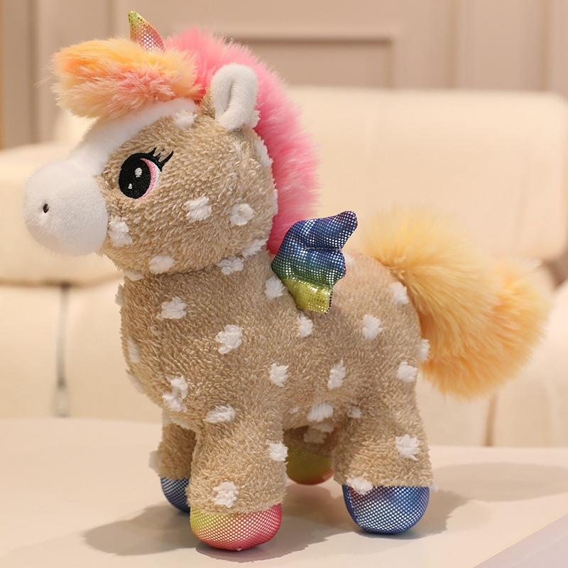 Colorful Unicorn Doll Plush Toy Foal Doll Children Soothing Rag Doll Girl Birthday Gift
