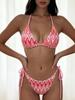 Costume da Bagno da Donna Bikini Set con Laccetti Laterali Schiena Scoperta Costumi da Bagno