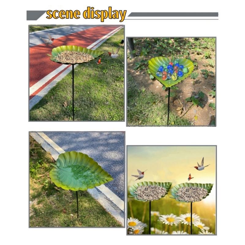 Leaf Shape Outdoor Bird Bath Winterproofed Durability Garden Decoration Feeders for Wild Birds for Nature Lover