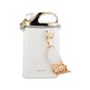 Bouteille d'eau de sport carrée Tritan 380 ml sans BPA pour filles avec housse en cuir PU, paille et graduation - Belle bouteille à boire