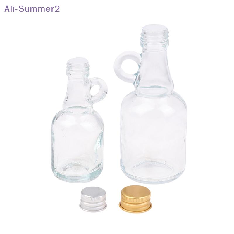 {Summer2} 50/100ML Empty Transparent Glass Whiskey Decanter With Aluminum Caps Mini Alcohol Container Liquor Glass Bottle