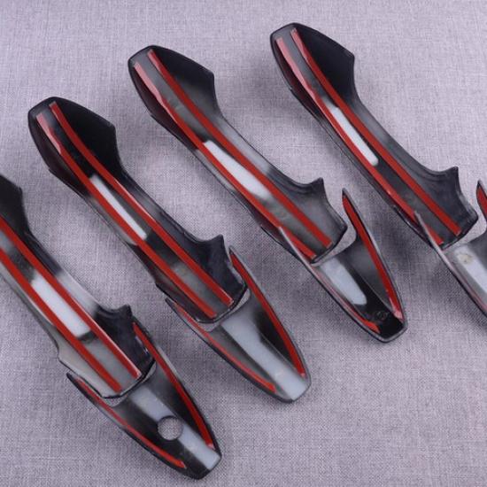 4Pcs Carbon Fiber Side Door Handle Cover Trim Fits For Acura TSX Sedan 2004-2008
