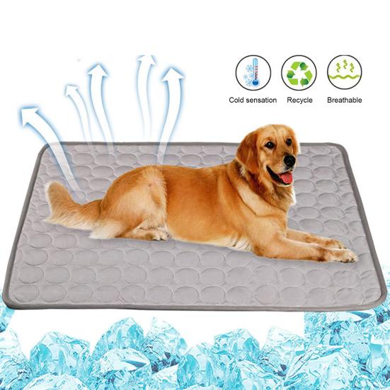 Dog Cooling Mat Portable Washable Pet Ice Silk Pad for Dogs Cats Non-Slip Summer Self Cool Blanket for Indoor Outdoor Use
