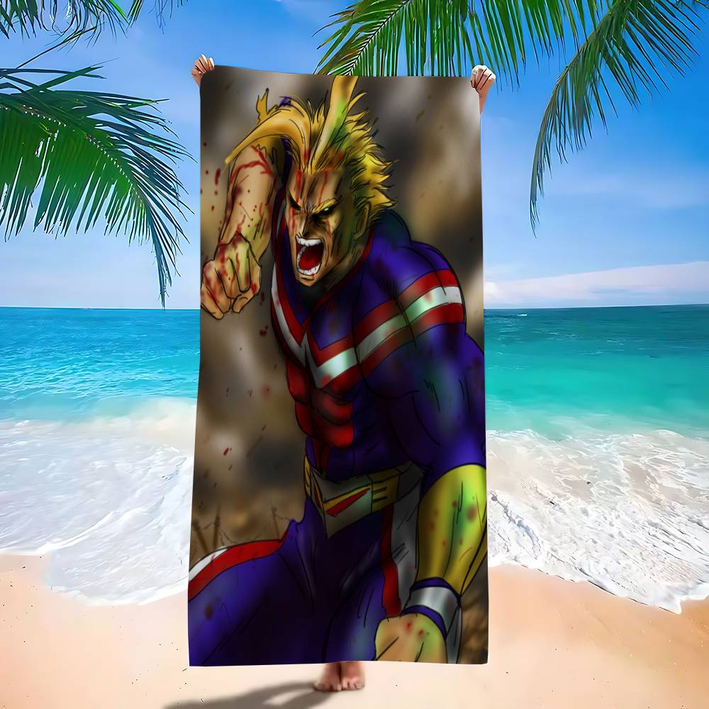 All Might My Hero Academia Bath Towel Microfiber Soft Water Absorbing Breathable For Girl Kids Decorative Cartoon Beach Towel