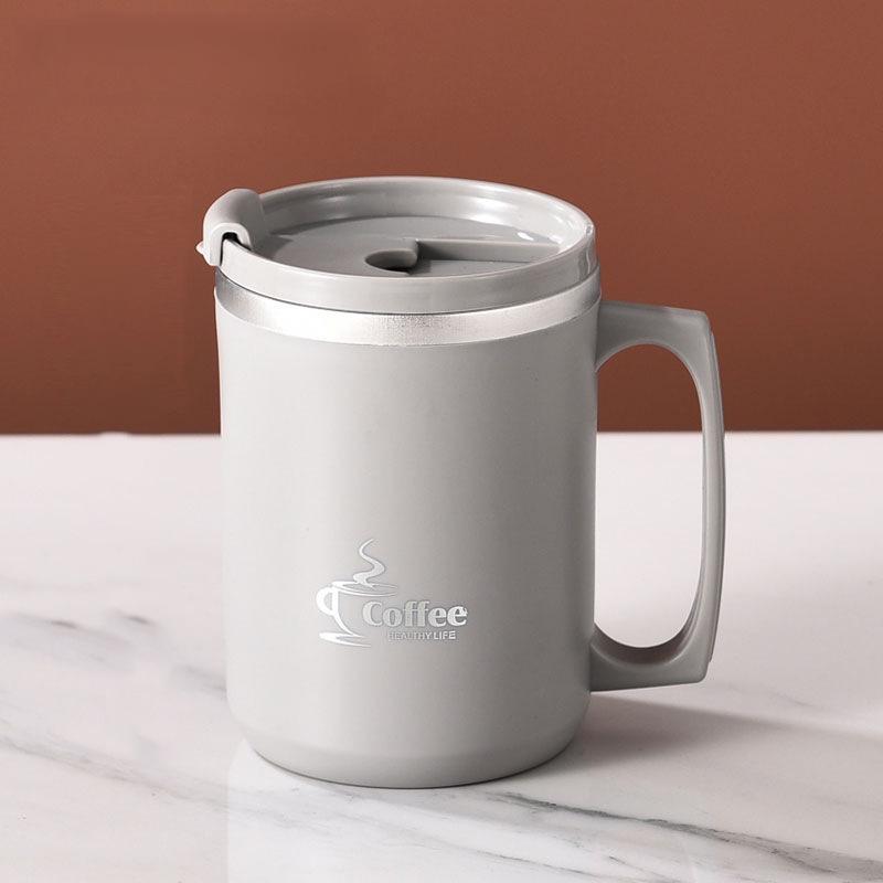 Large Capacity 304 Stainless Steel Mug with Lid & Spoon - Ideal for Coffee, Tea & Water Separation.