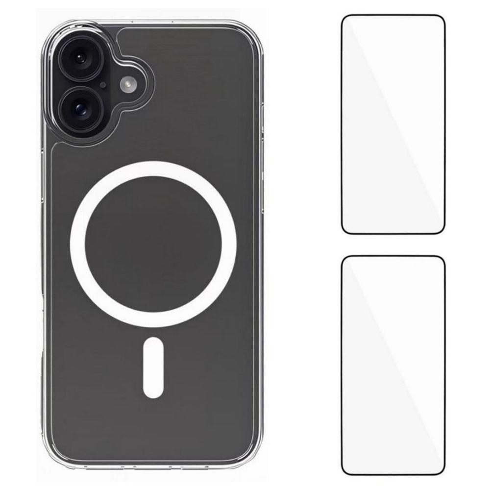 

WANLONFENG LM1 Series For iPhone 17 Clear Case Compatible with MagSafe with 2Pcs Screen Films (Big Lens Hole) A