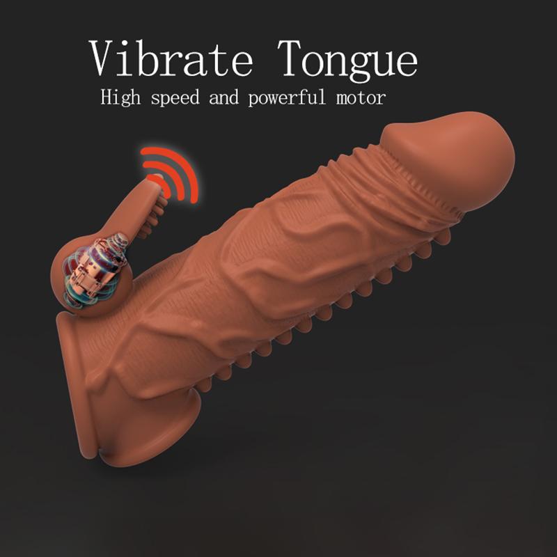 MELEON Realistické kondomy pro prodloužení penisu na penis Opakovaně použitelné silikonové kondomy pro zvětšení penisu pro muže, dildo Enhancer Sexy Toys