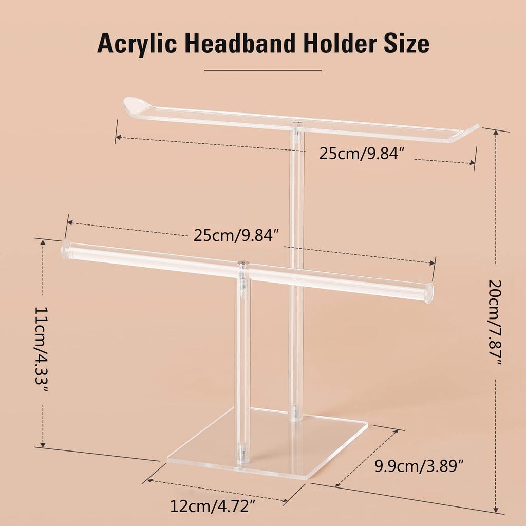Headband Holder Organizer Acrylic Headband Stand Display Rack for Hairbands & Watches For Teen Girl & Women Home Kitchen