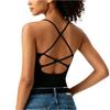 Women's Cross Back Tank Top V Neck Sleeveless Backless Slim Fit Stretchy Casual Summer Vest Shirt