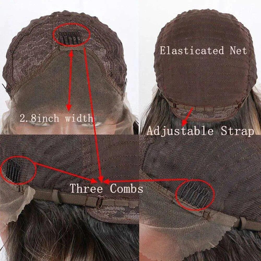 1B# Black Wigs Long Silky Straight Black 13x3 Lace Wig for Women Heat Resistant Fiber Hair Replaceme